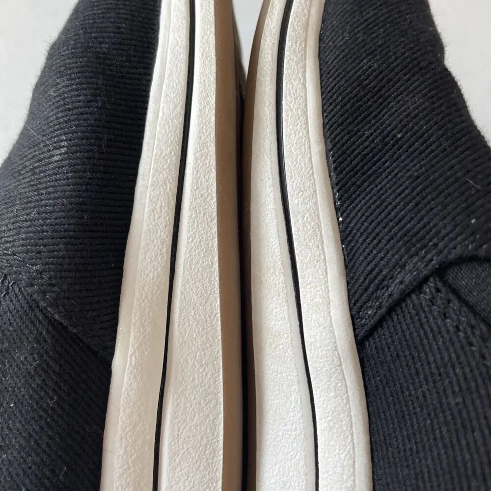 Clarks Cloudsteppers Breeze Shore Black Canvas Slip On Mule Shoes Size 8.5 M
